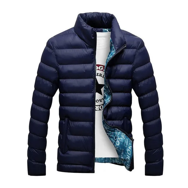 2018 Winter Puffer Jacket Fashion Casual Slim Stand Collar Zipper Padded Outwear Windproof Male Down Coat Parka Plus Size 5XL