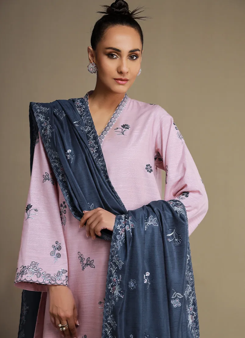 3 Pc Khaddar Embroidered Suit - Ikse-213979