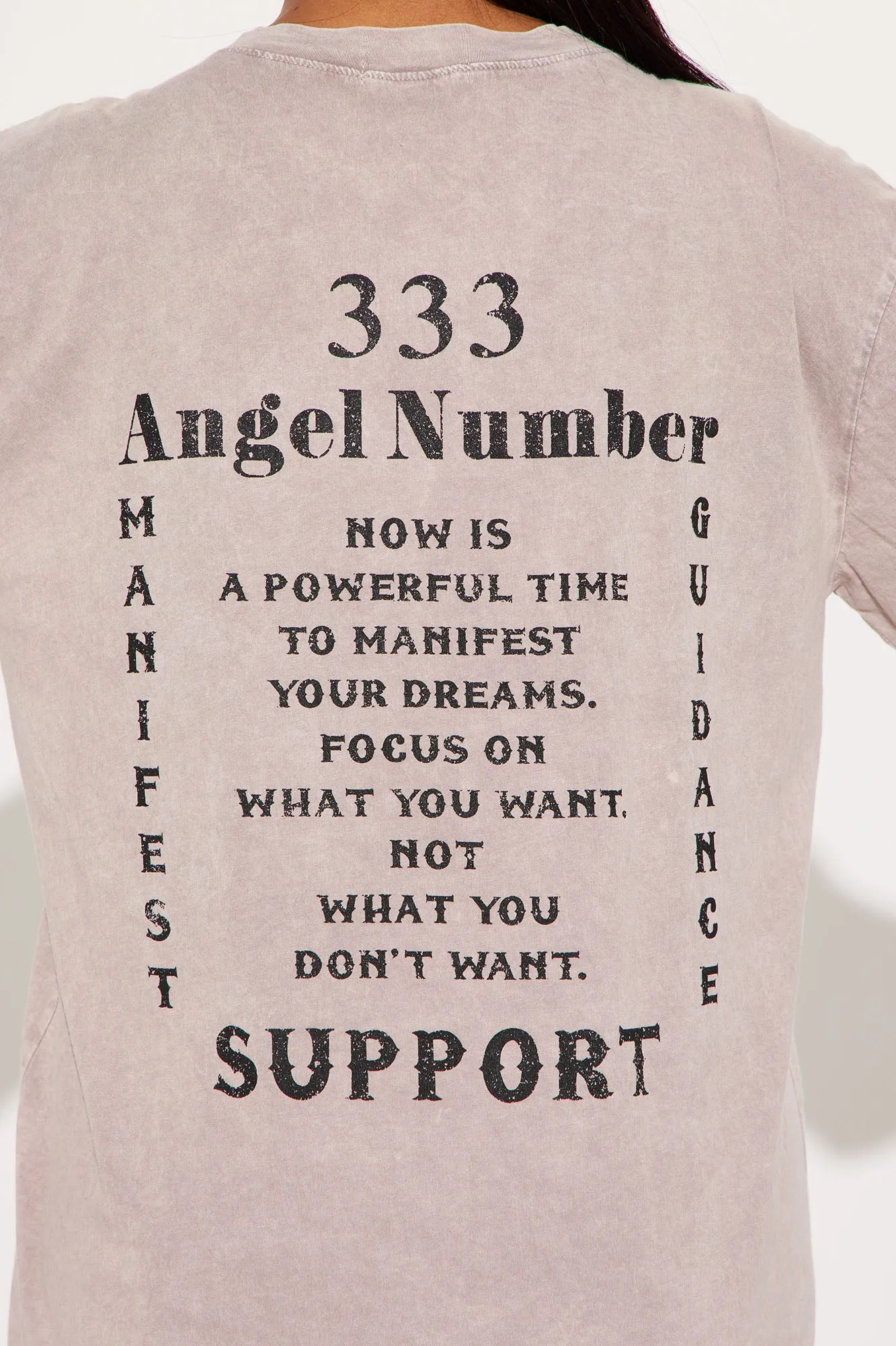 333 Angel Number Tunic Top - Stone