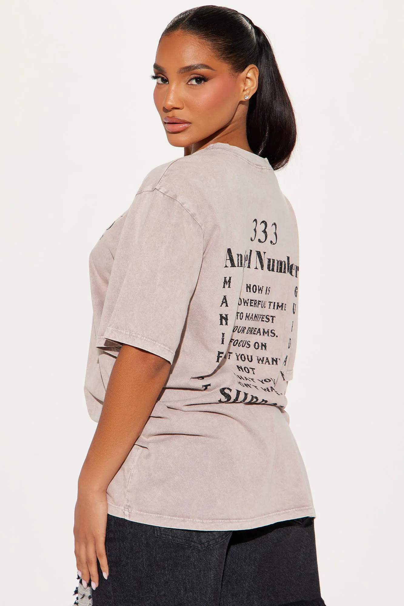333 Angel Number Tunic Top - Stone