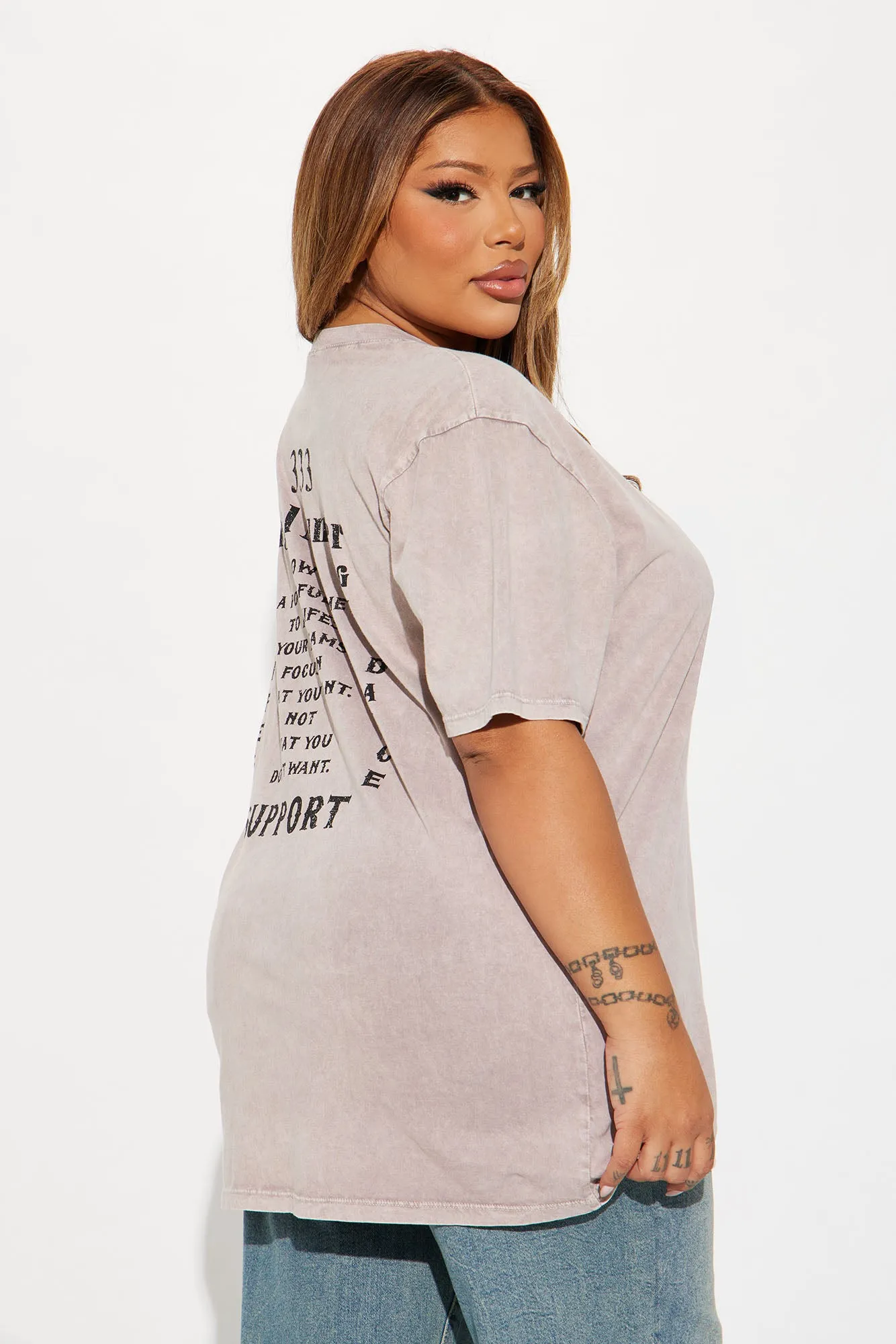 333 Angel Number Tunic Top - Stone