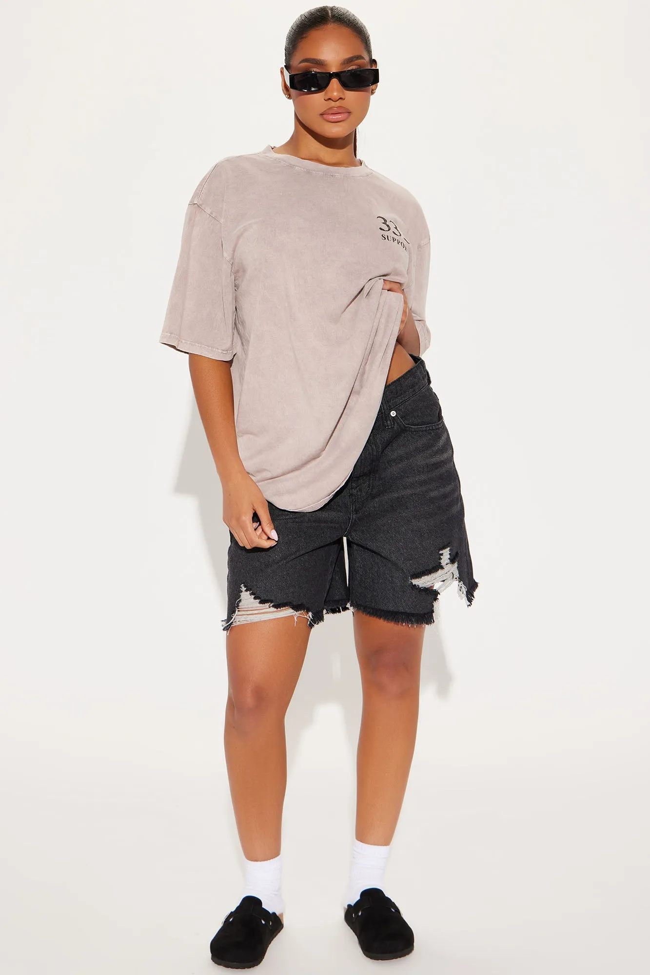 333 Angel Number Tunic Top - Stone