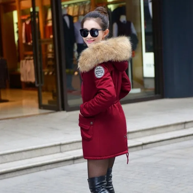 4XL Winter Cotton Parka Thick Medium-Length Plus Size Women