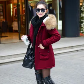 4XL Winter Cotton Parka Thick Medium-Length Plus Size Women
