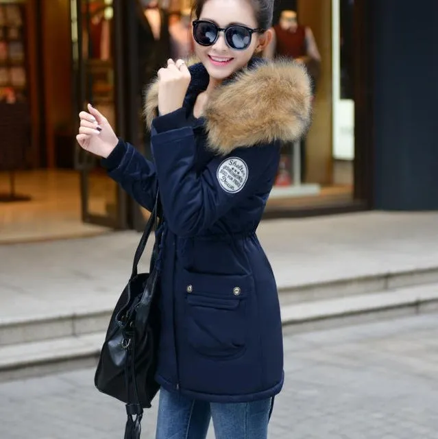 4XL Winter Cotton Parka Thick Medium-Length Plus Size Women