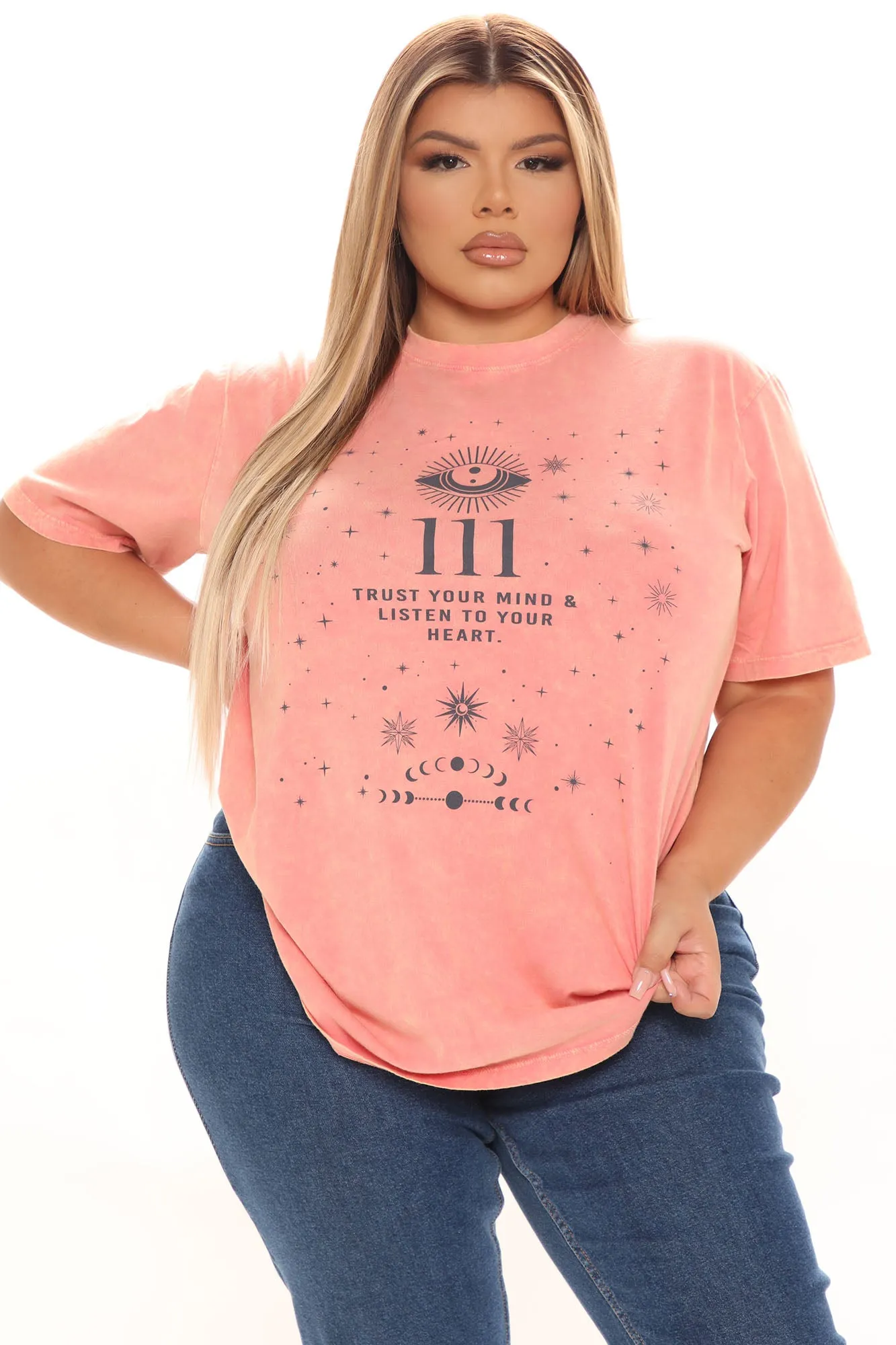 Angel Number 111 Washed Top - Orange