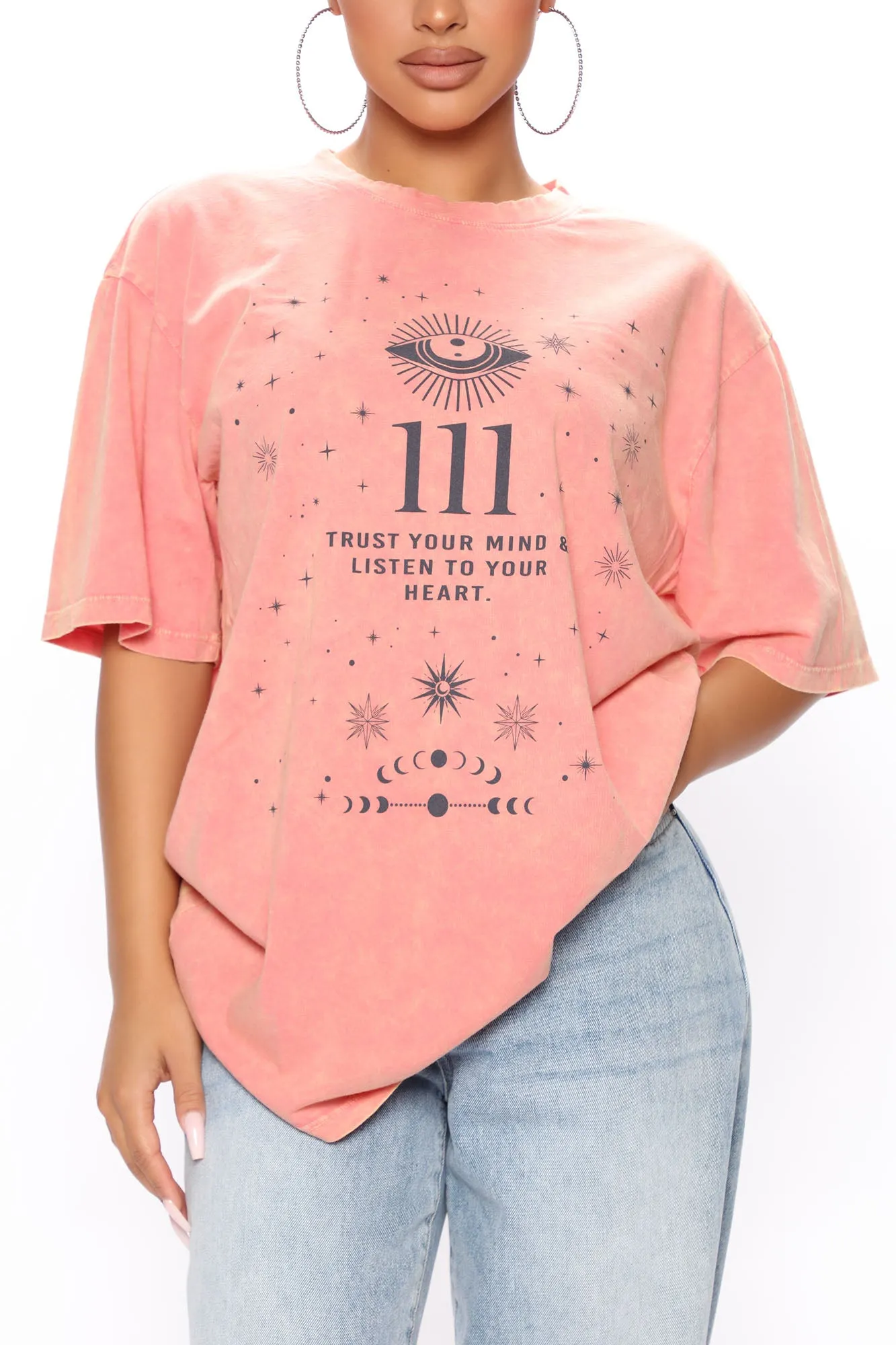 Angel Number 111 Washed Top - Orange
