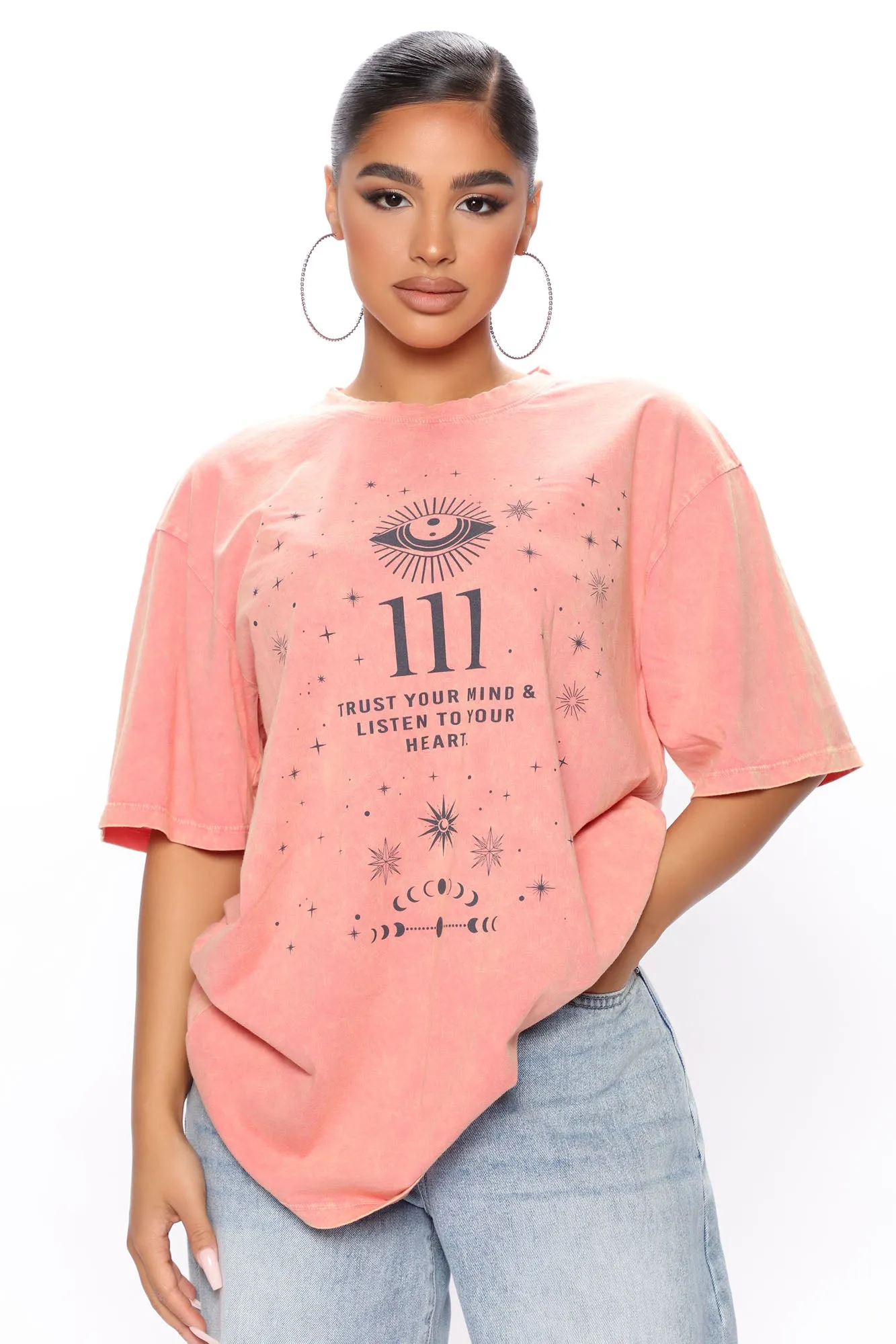 Angel Number 111 Washed Top - Orange