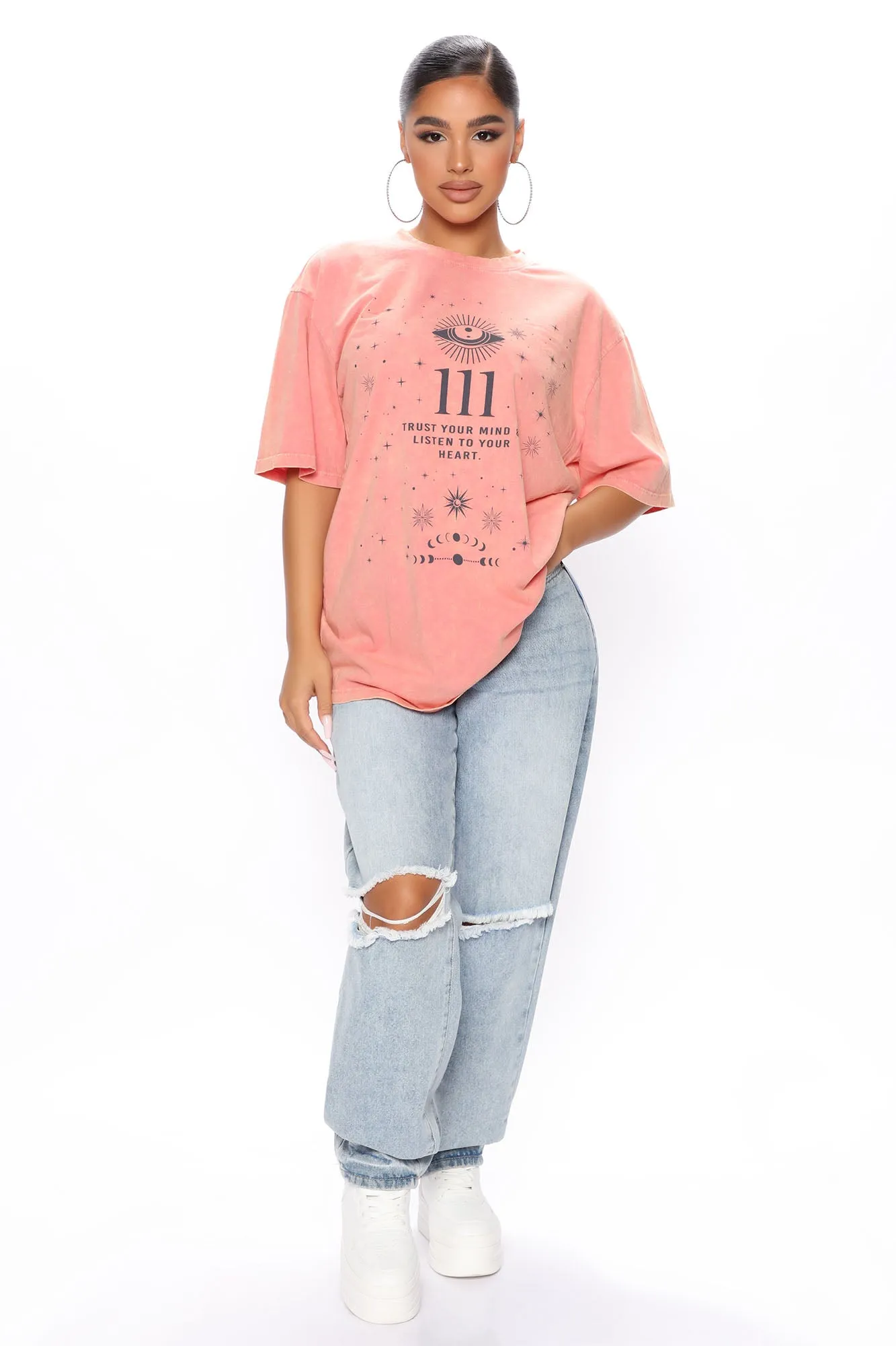 Angel Number 111 Washed Top - Orange