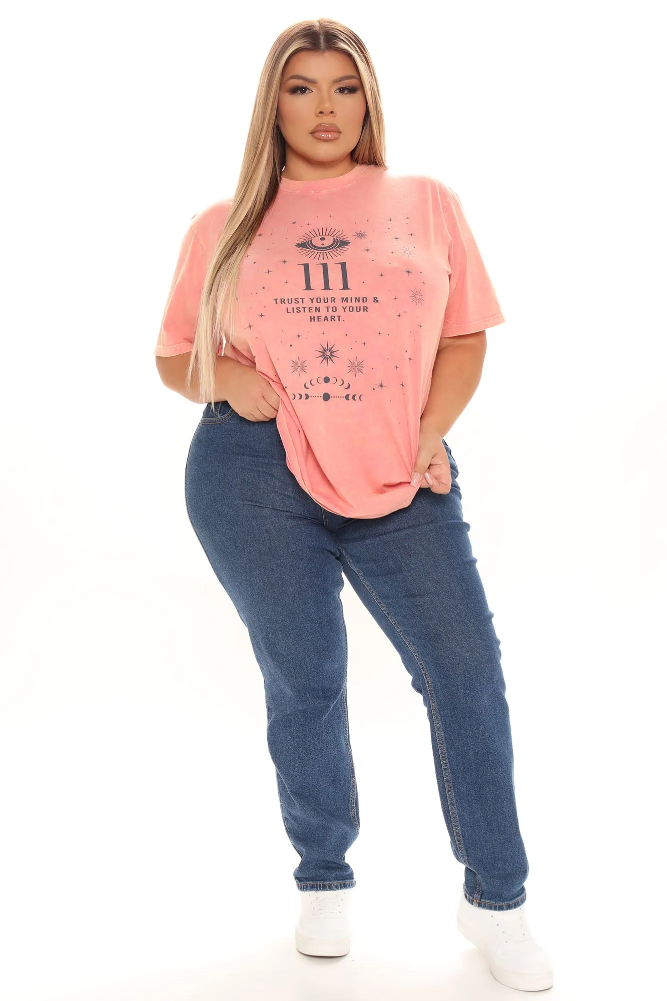 Angel Number 111 Washed Top - Orange