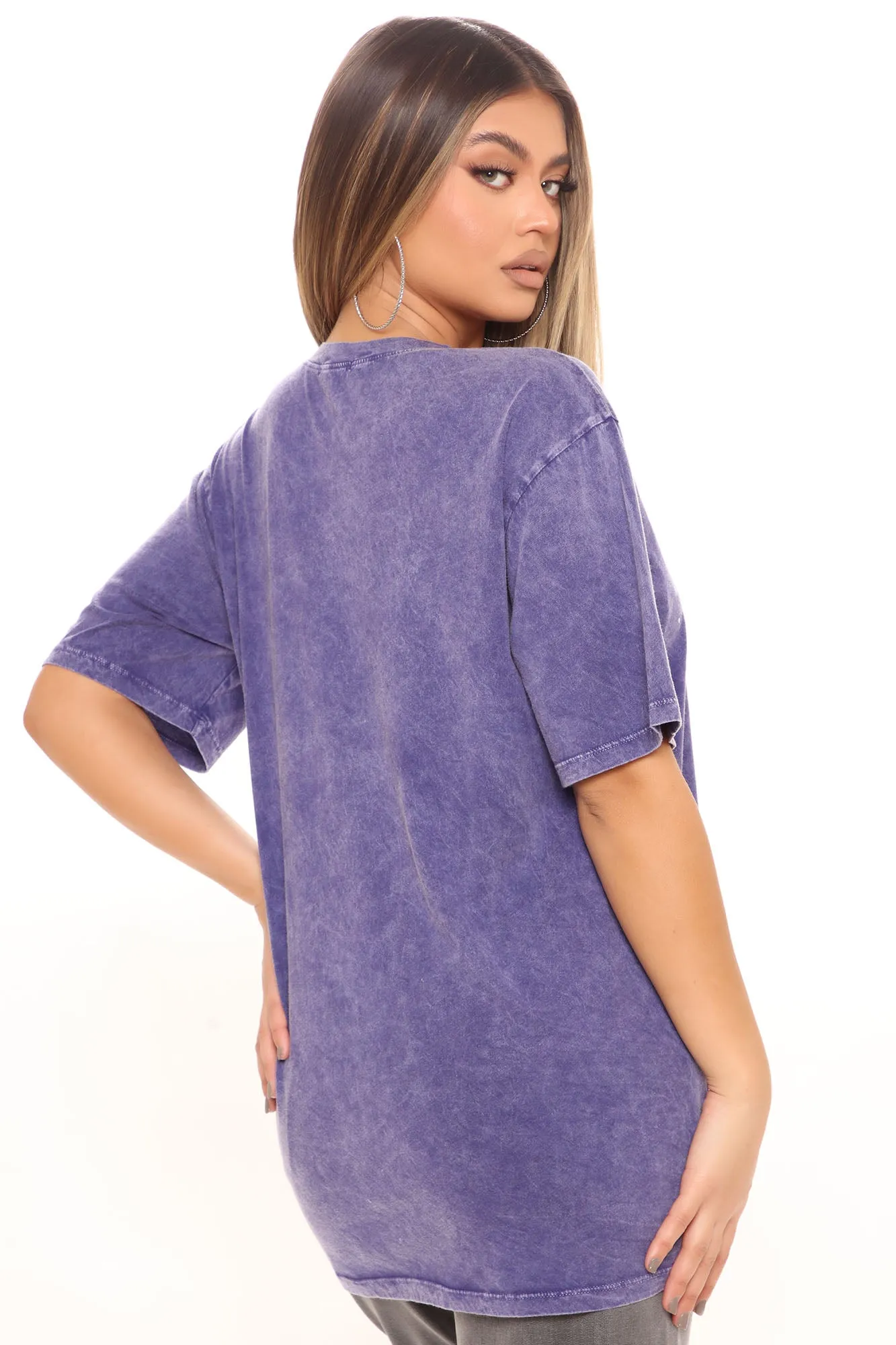 Angel Number 333 Washed Top - Eggplant