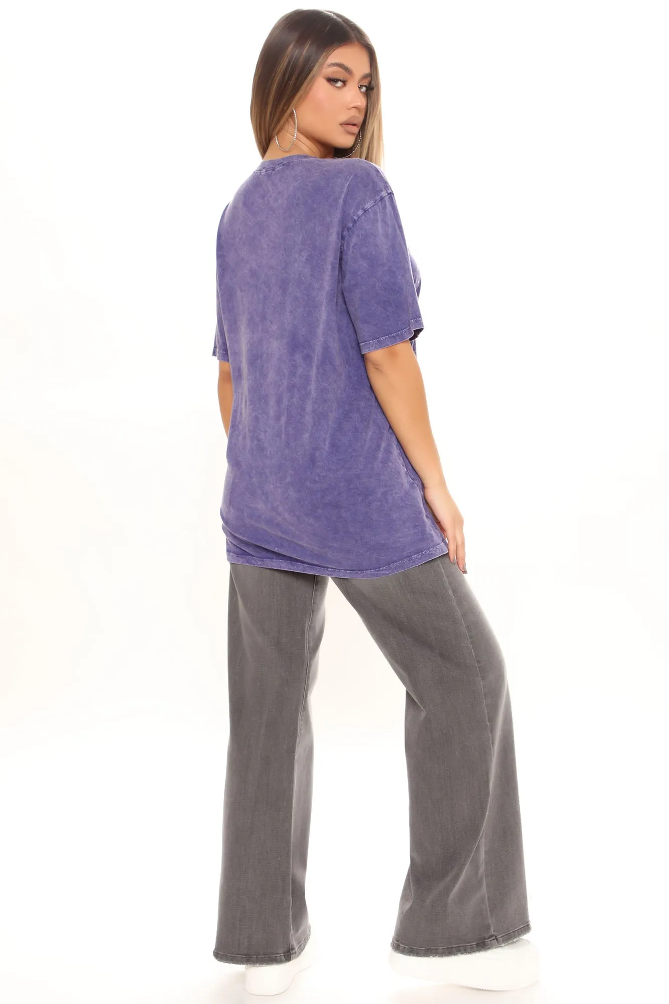 Angel Number 333 Washed Top - Eggplant