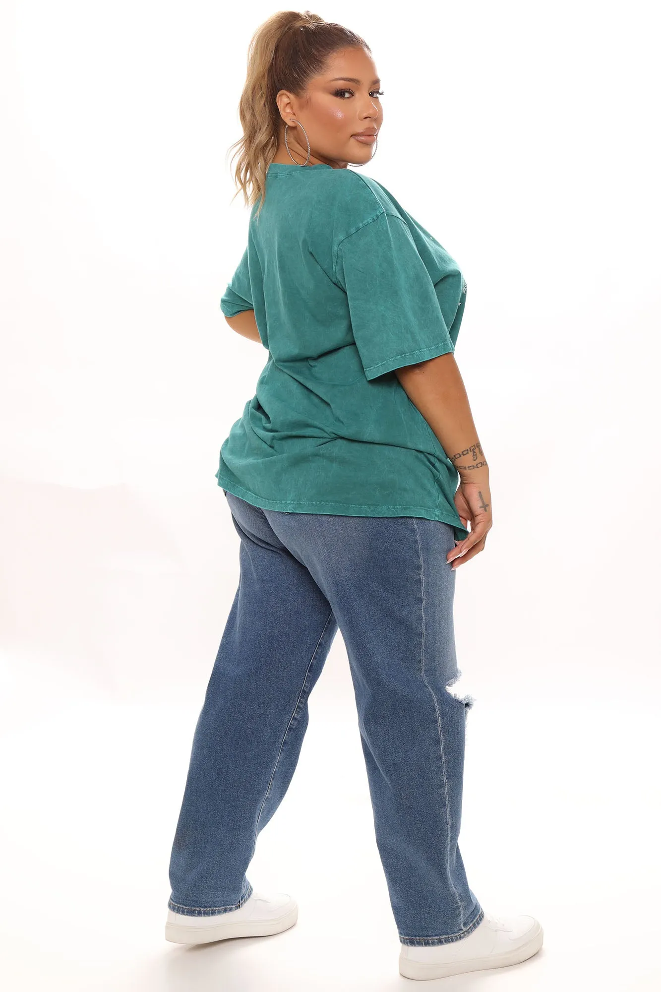 Angel Number 555 Washed Top - Green