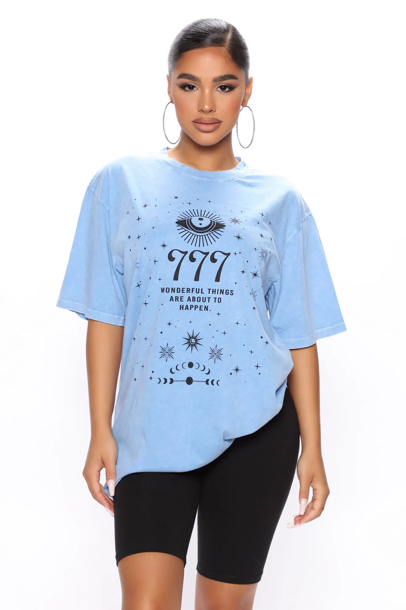 Angel Number 777 Washed Top - Blue
