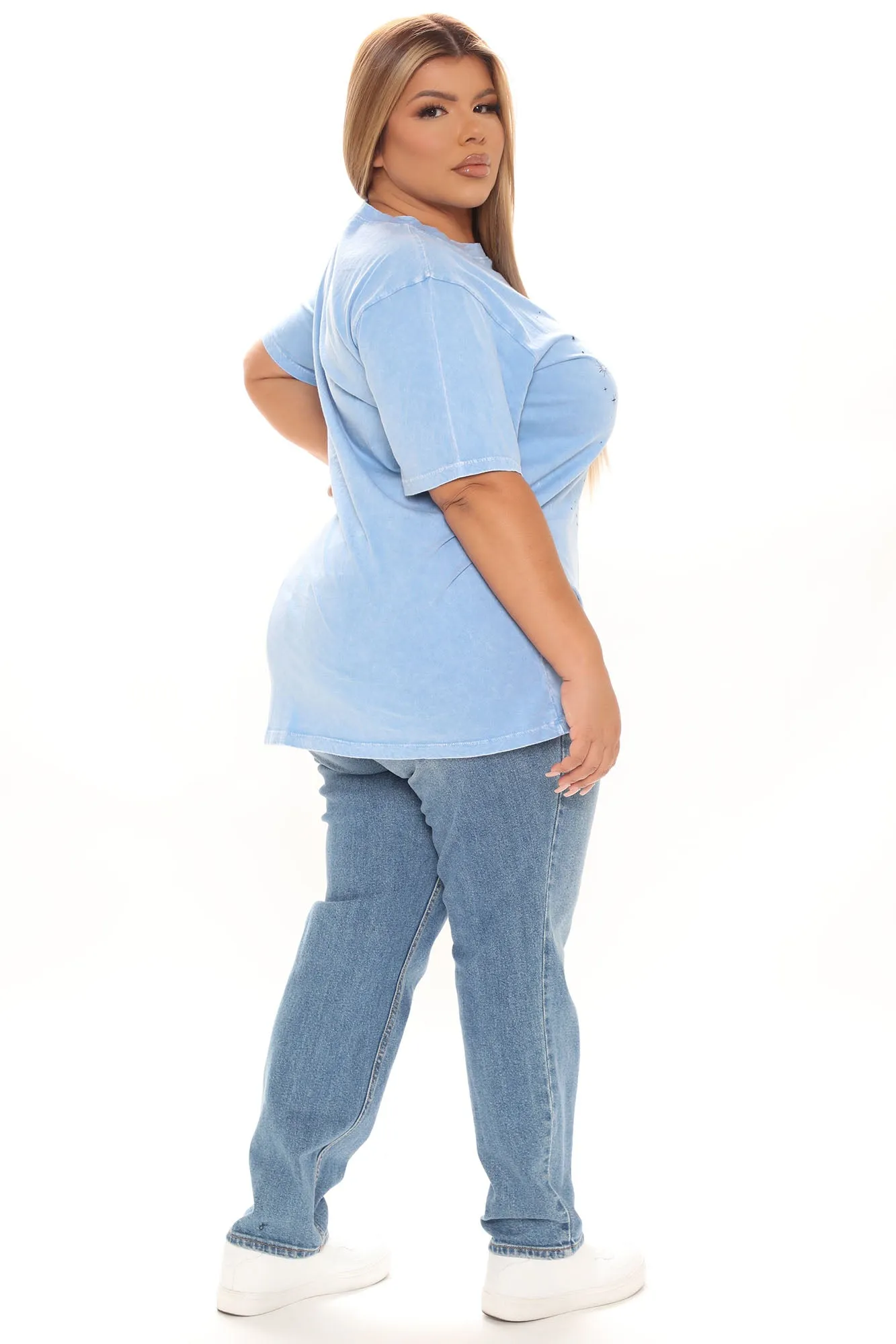 Angel Number 777 Washed Top - Blue