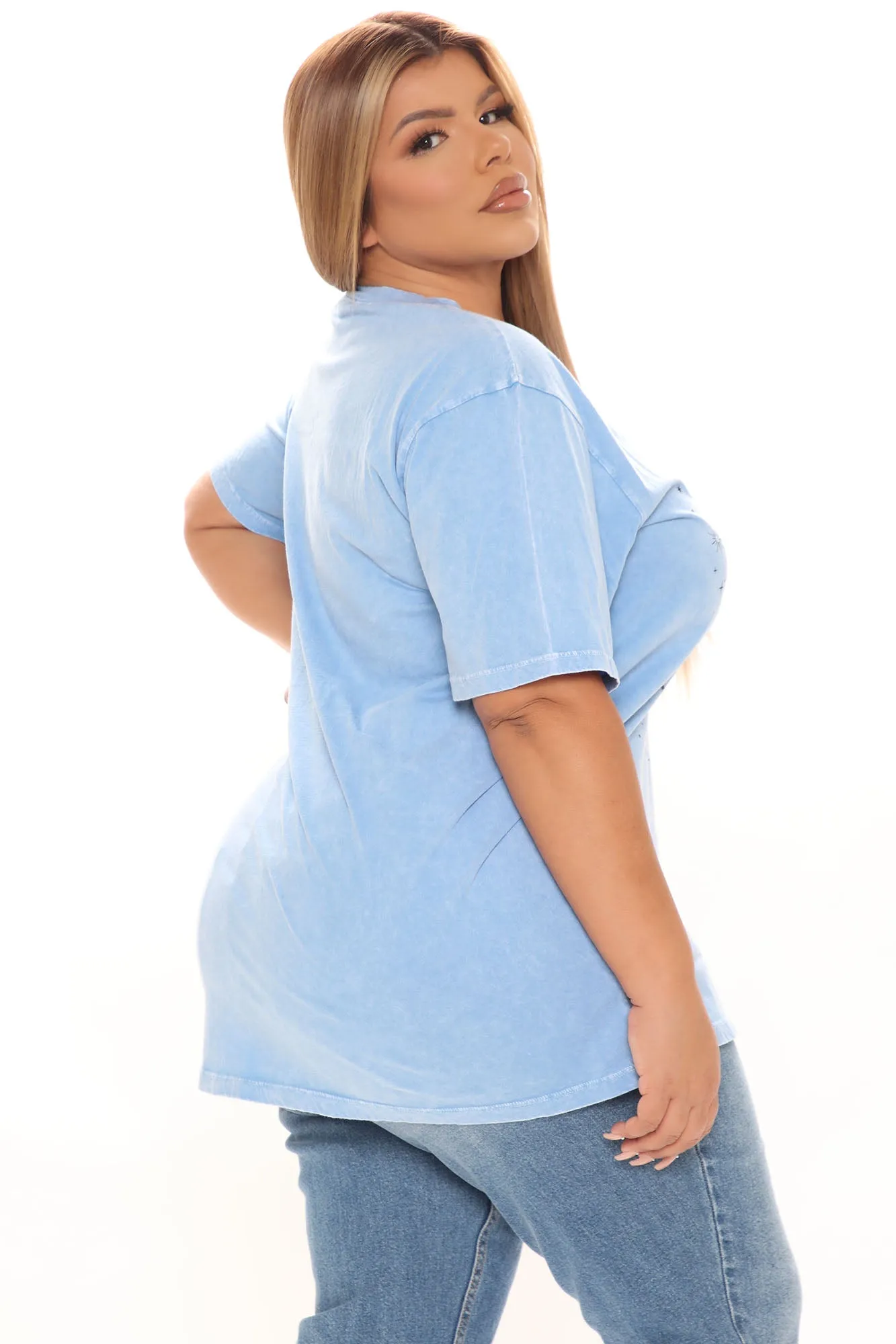 Angel Number 777 Washed Top - Blue