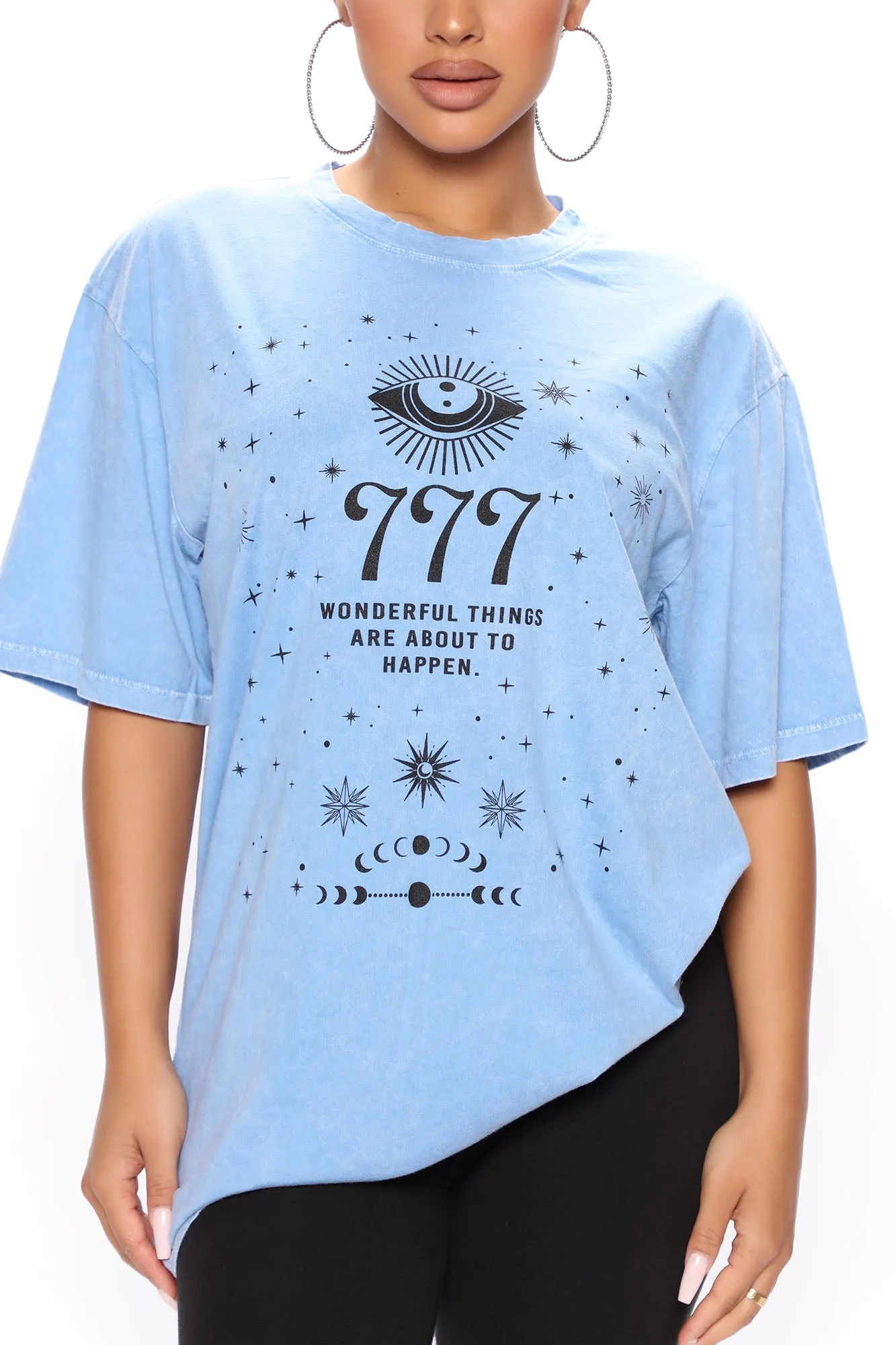 Angel Number 777 Washed Top - Blue