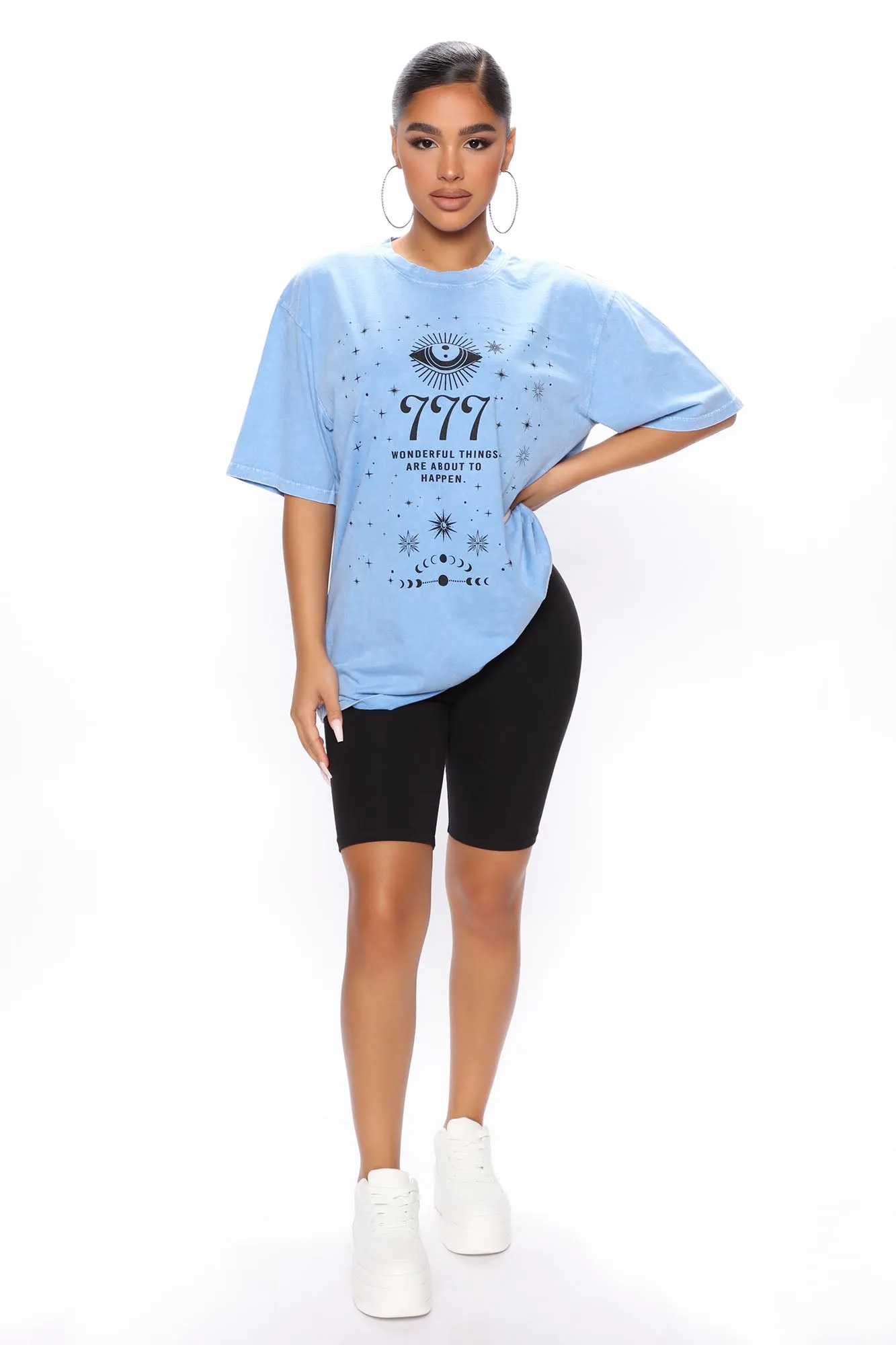 Angel Number 777 Washed Top - Blue