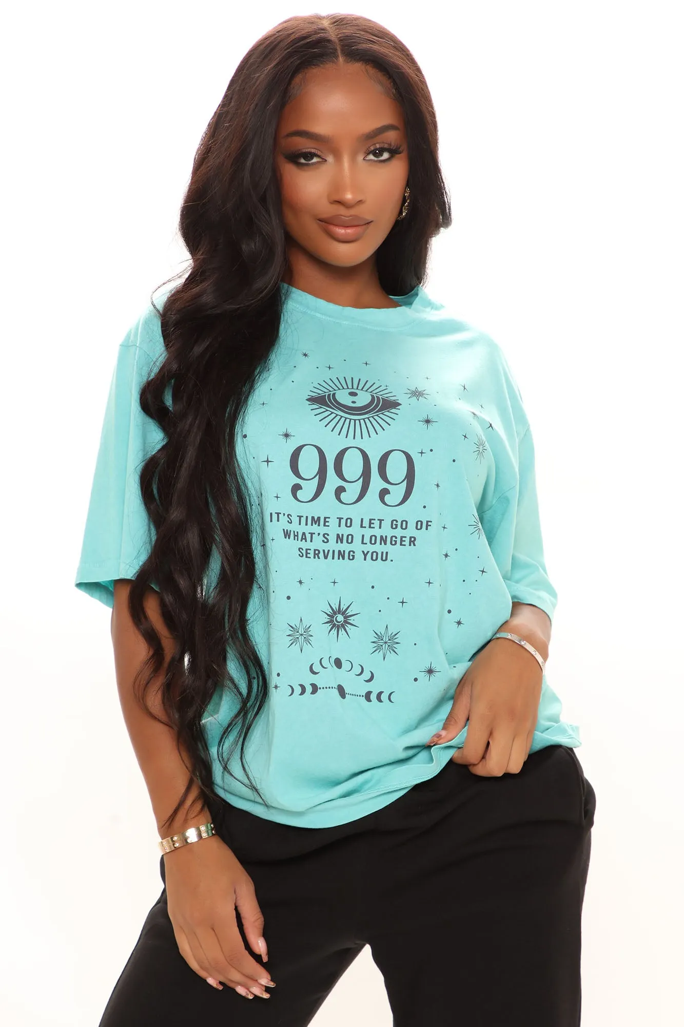 Angel Number 999 Washed Top - Mint