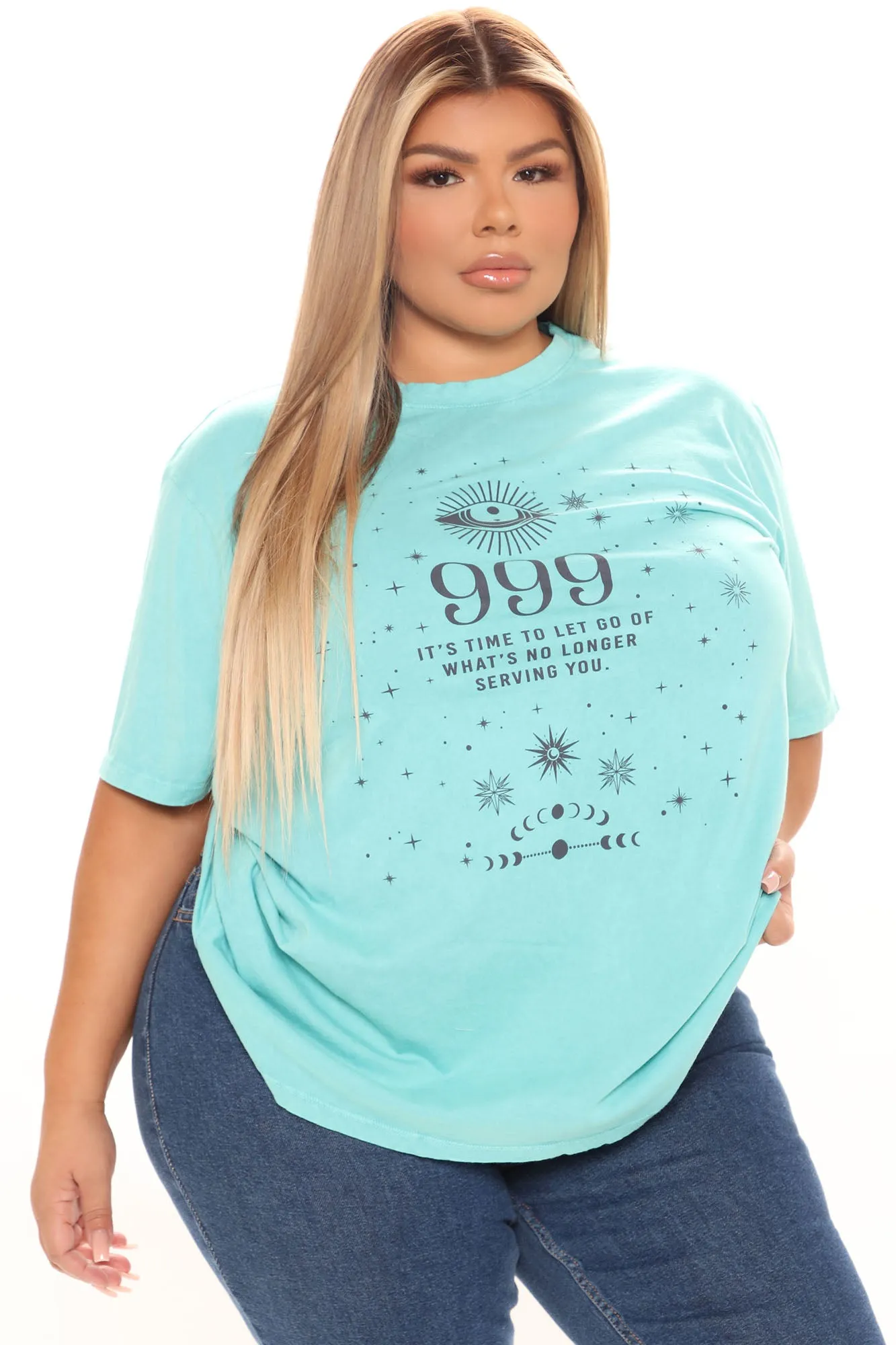 Angel Number 999 Washed Top - Mint