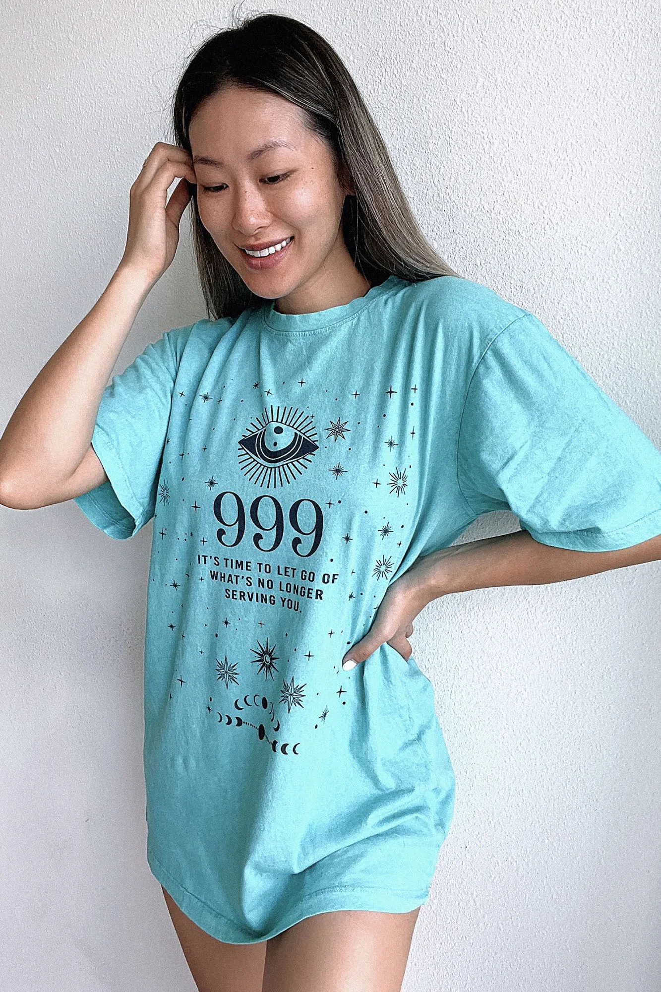 Angel Number 999 Washed Top - Mint
