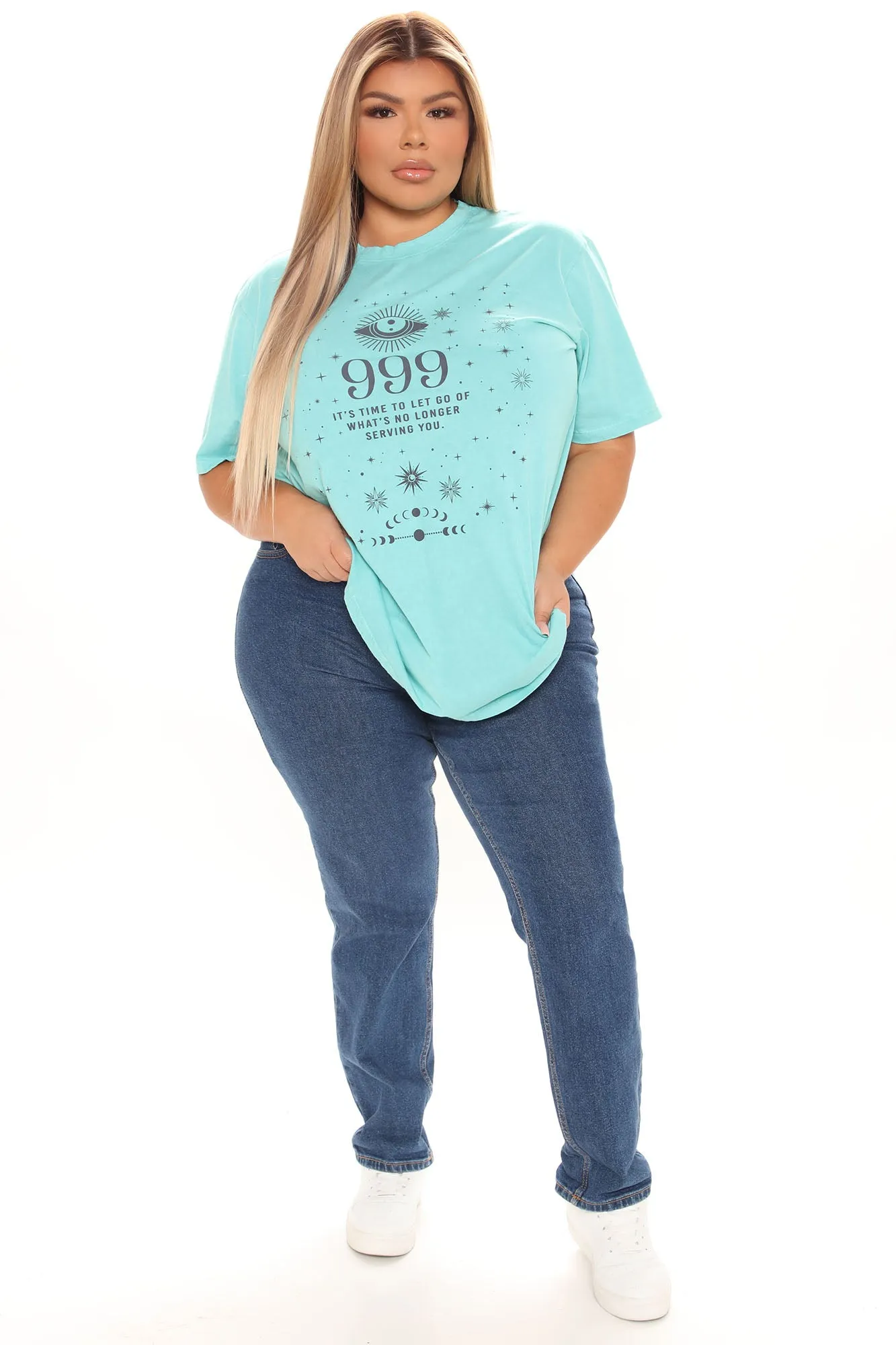 Angel Number 999 Washed Top - Mint