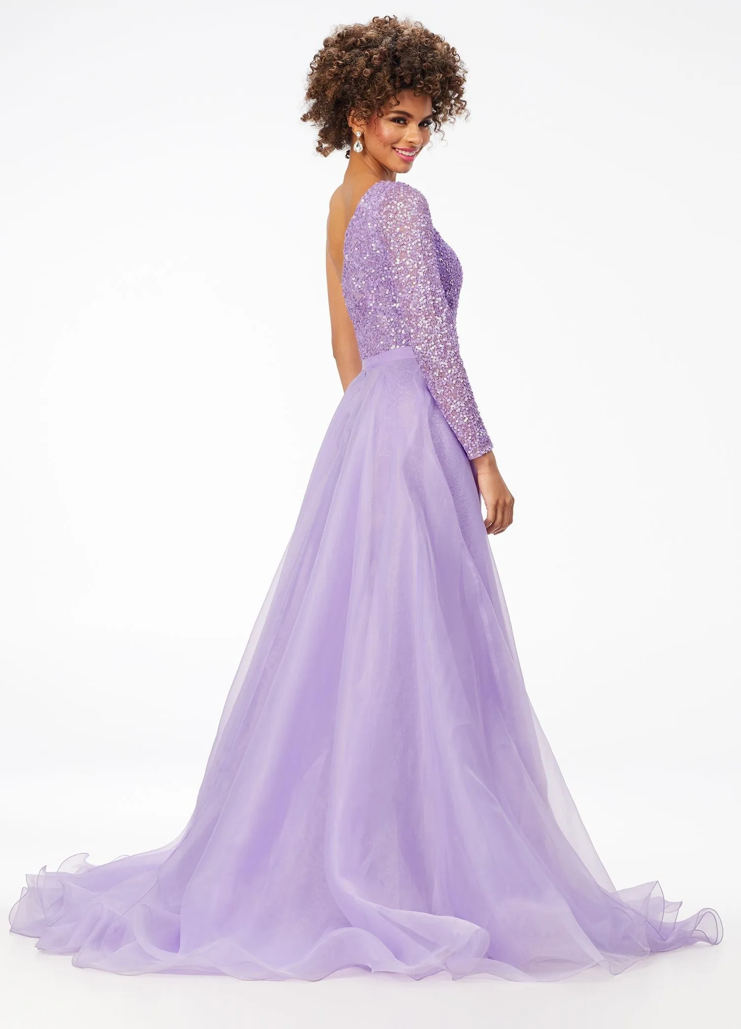 Ashley Lauren 1740 Size 2, 6 Jade Long Organza Overskirt Wire Hem Pageant Prom Layers