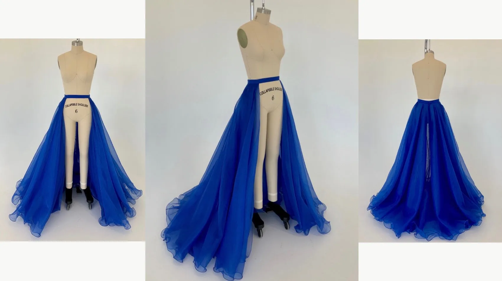 Ashley Lauren 1740 Size 2, 6 Jade Long Organza Overskirt Wire Hem Pageant Prom Layers