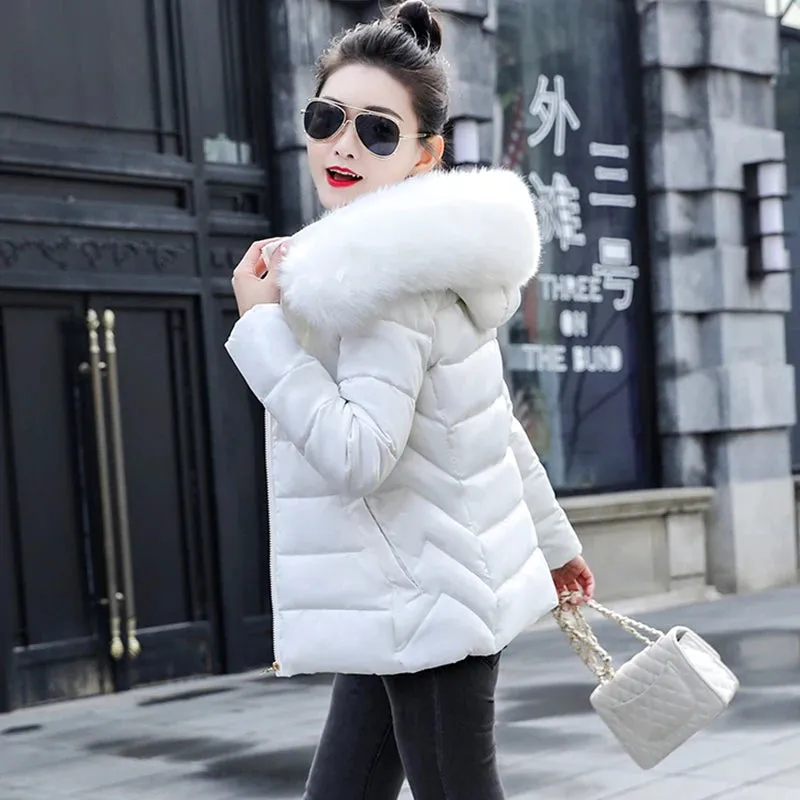 Autumn Coat Female Jacket New 2024 Hooded Parka Warm Big Fur Winter Jacket Women Wadded Ladies Plus size 5XL Women's down jacket