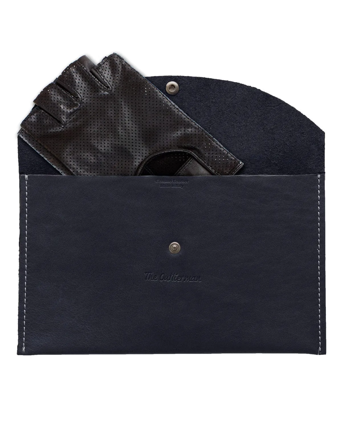 BAD ONE - Fingerless Leather Driving Gloves - Black