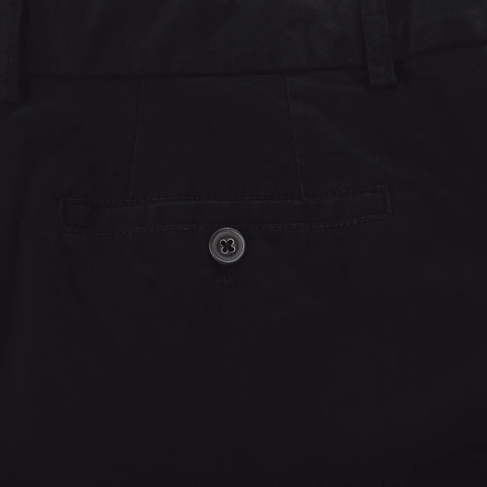 Black Twill Cotton Trousers