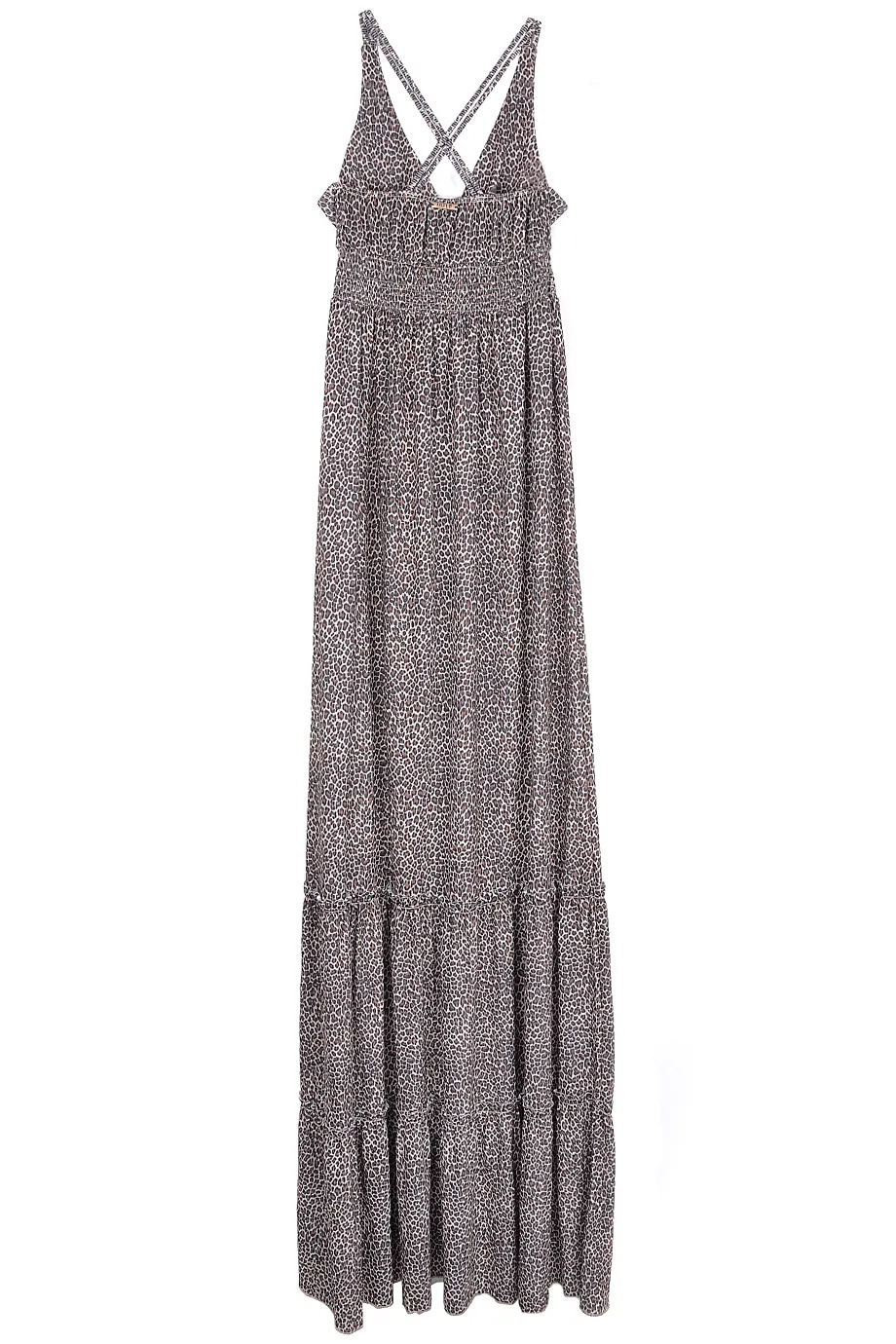 CARLOS MIELE LEOPARD Brown Maxi Printed Dress