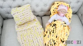 Chenille Yarn DIY Knit Kit - Baby Sleeping Bag