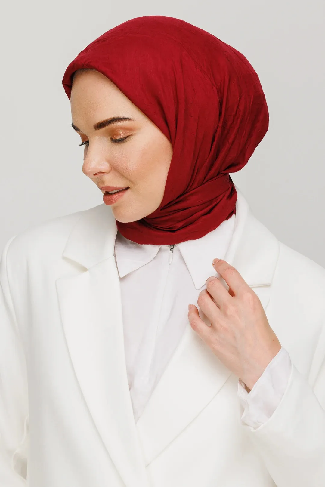 Cherry Red Bamboo Square Scarf