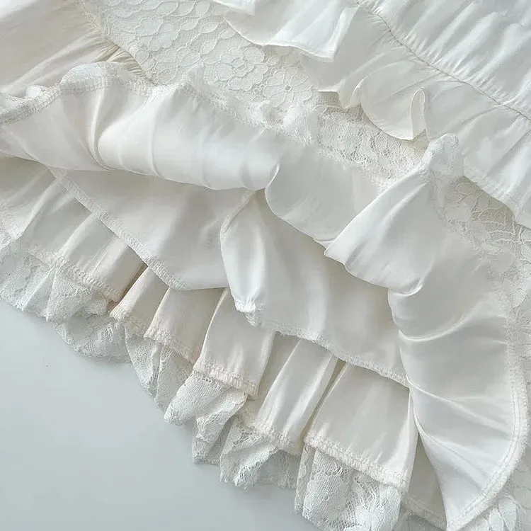 Chic Lace High Waist Layered Mini Skirt