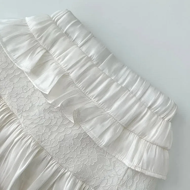 Chic Lace High Waist Layered Mini Skirt