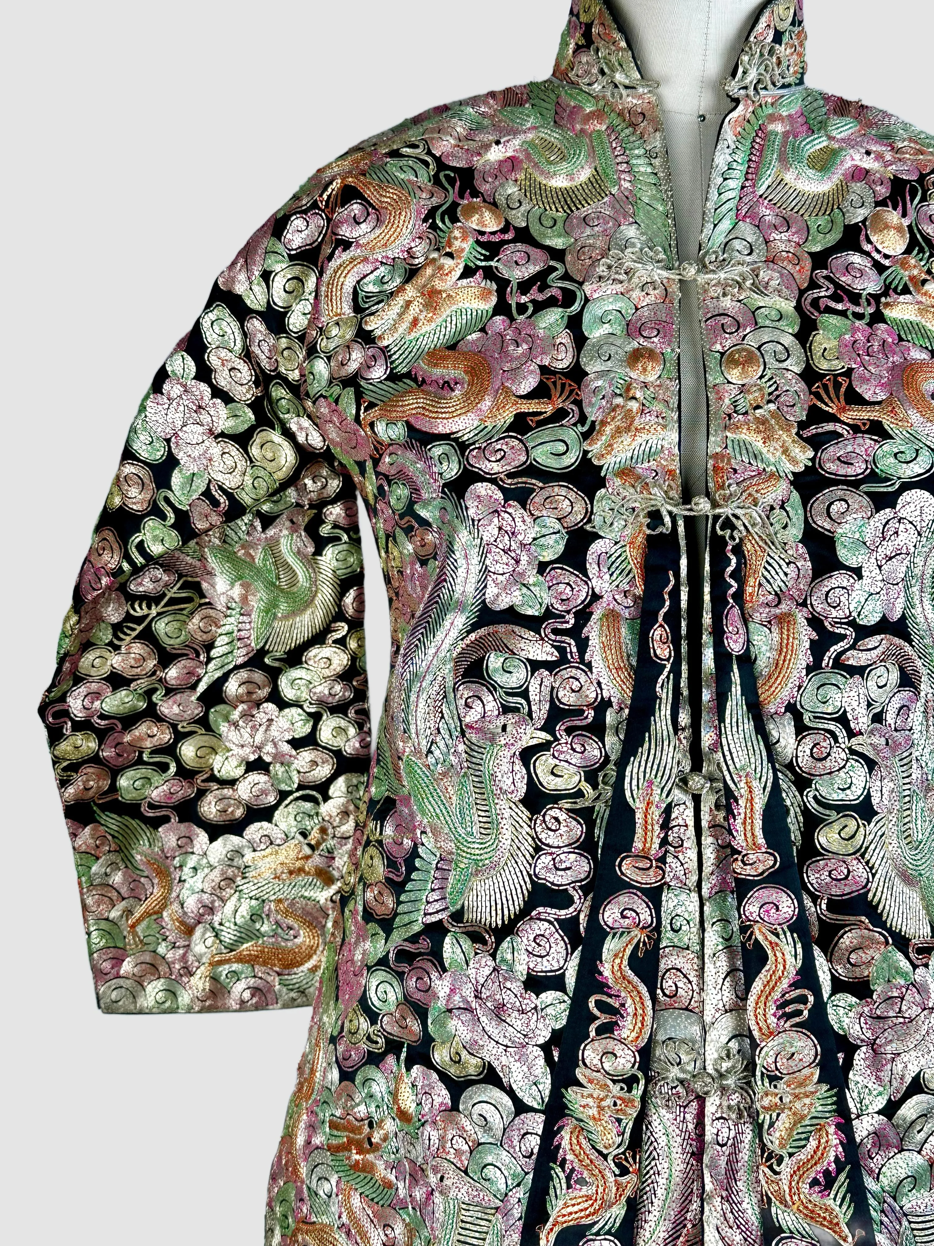 CHINESE EMBROIDERED Vintage 30s Wedding Jacket • X-Small