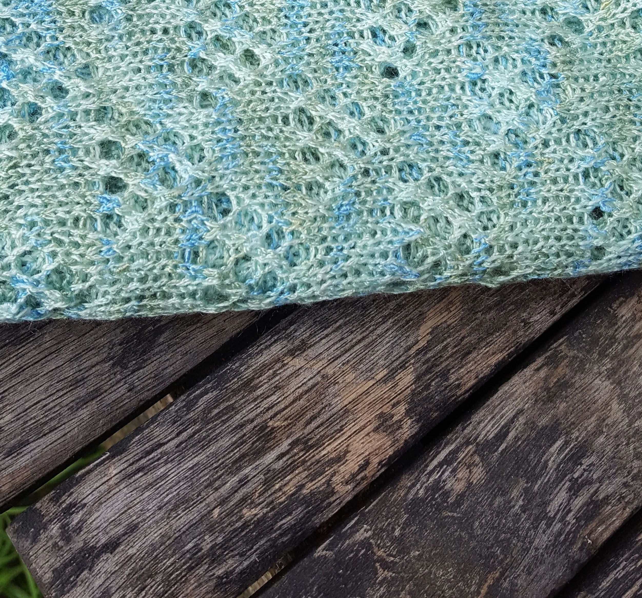 Cotton & Acrylic yarn, Handmade cowl, infinity scarf, in aqua shades