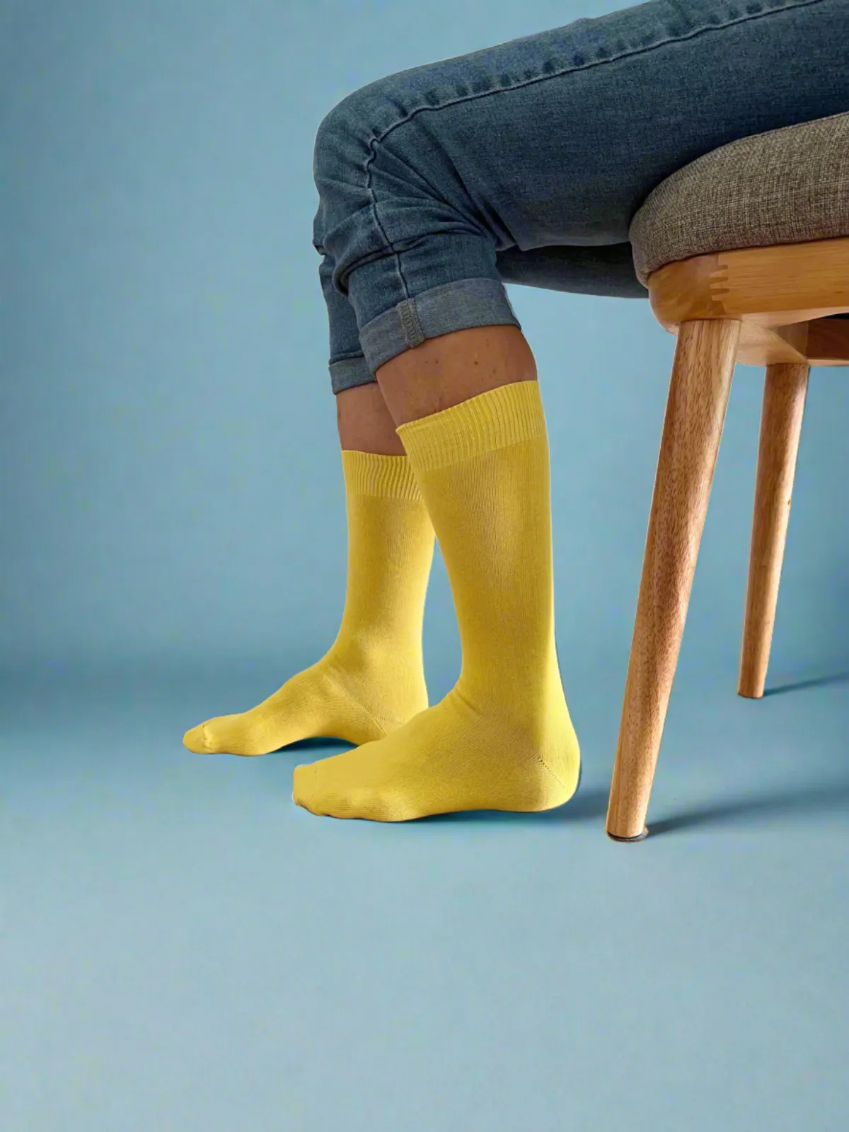 Cotton Crew Sock in Sunshine Yellow - Aussie Made