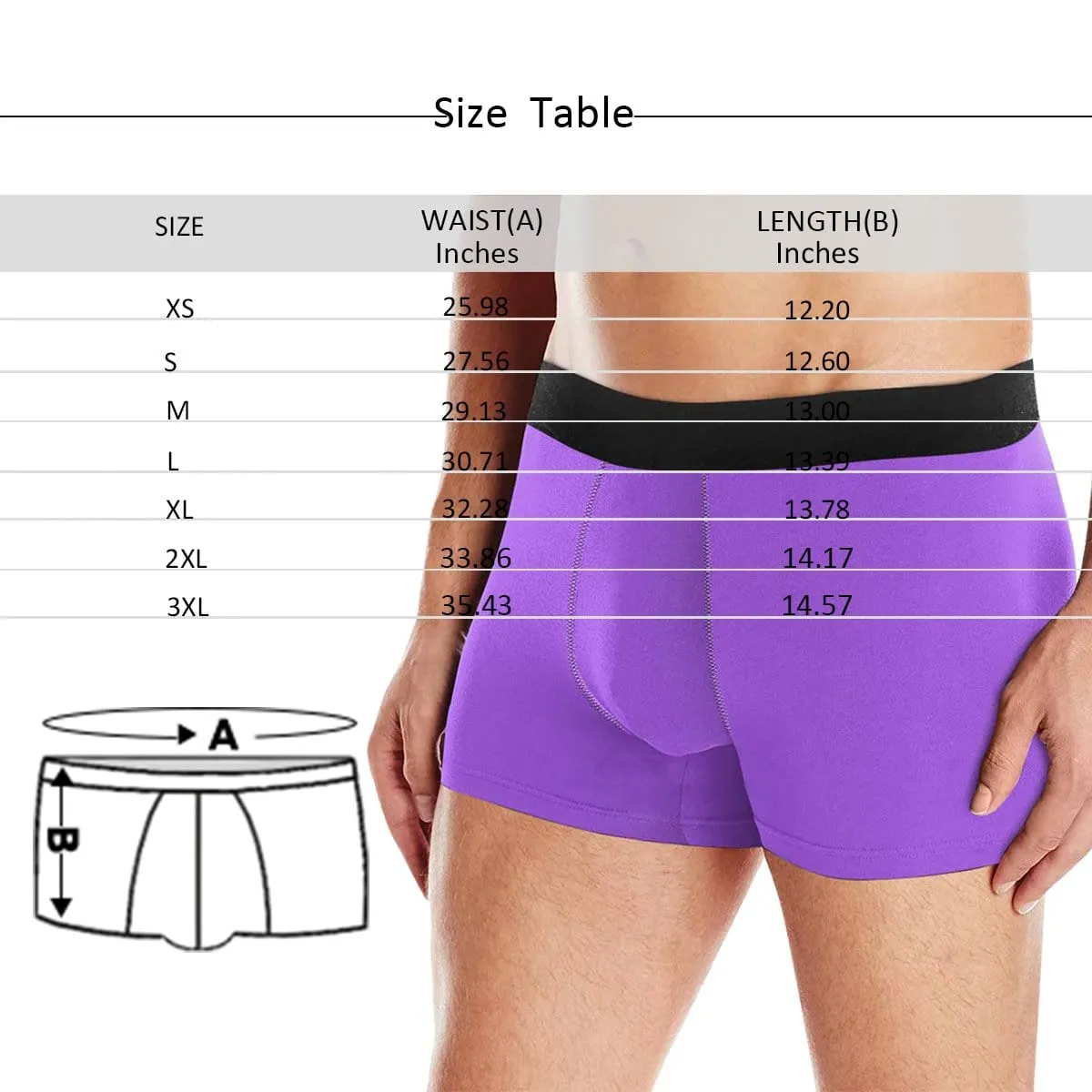 Custom Chirstmas Boxer Briefs with Face Mine Embrace Design Your Own Undies Personalized Underwear Gift