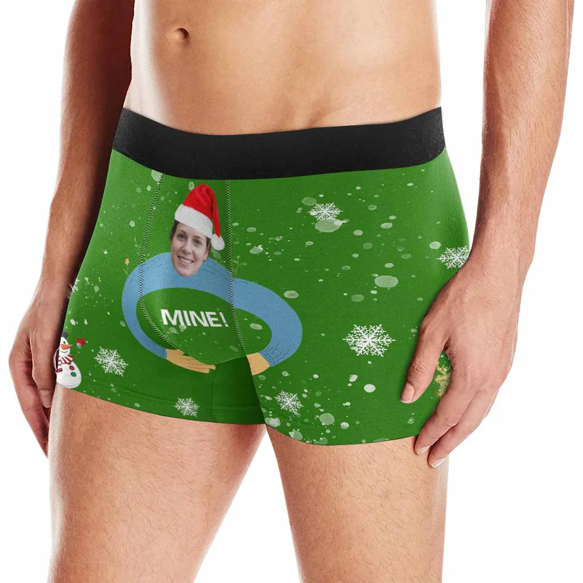Custom Chirstmas Boxer Briefs with Face Mine Embrace Design Your Own Undies Personalized Underwear Gift
