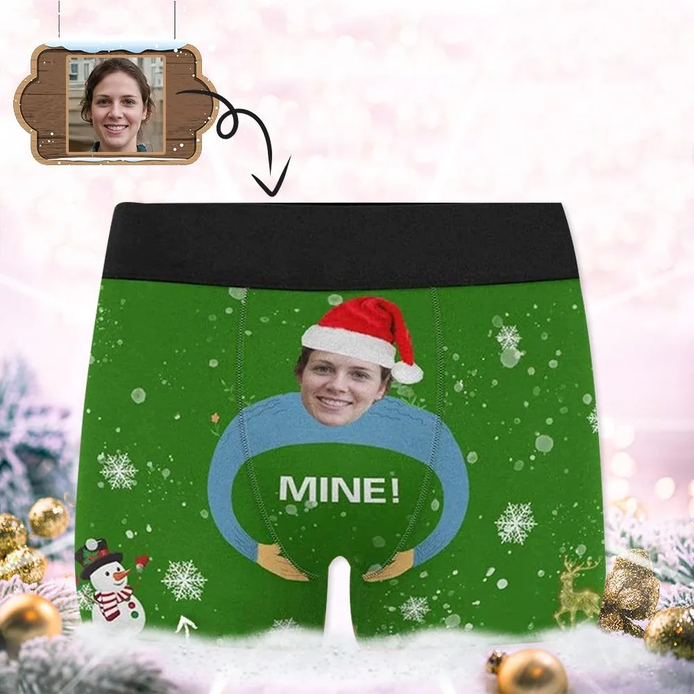 Custom Chirstmas Boxer Briefs with Face Mine Embrace Design Your Own Undies Personalized Underwear Gift