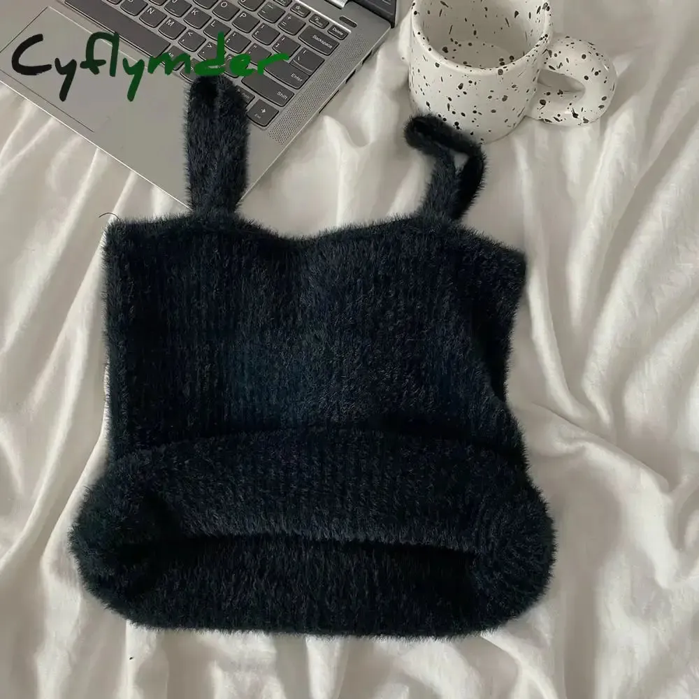 Cyflymder Solid Color Slim Fashion Soft Autumn Winter Women Undershirt Warm Vest with Bra Lambswool Thermal Underwear Bottoming Clothing