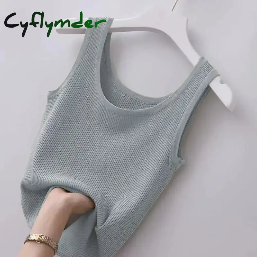 Cyflymder Solid Color Slim Fashion Soft Autumn Winter Women Undershirt Warm Vest with Bra Lambswool Thermal Underwear Bottoming Clothing