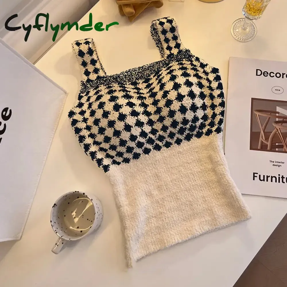 Cyflymder Solid Color Slim Fashion Soft Autumn Winter Women Undershirt Warm Vest with Bra Lambswool Thermal Underwear Bottoming Clothing