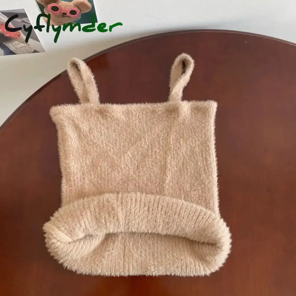 Cyflymder Solid Color Slim Fashion Soft Autumn Winter Women Undershirt Warm Vest with Bra Lambswool Thermal Underwear Bottoming Clothing