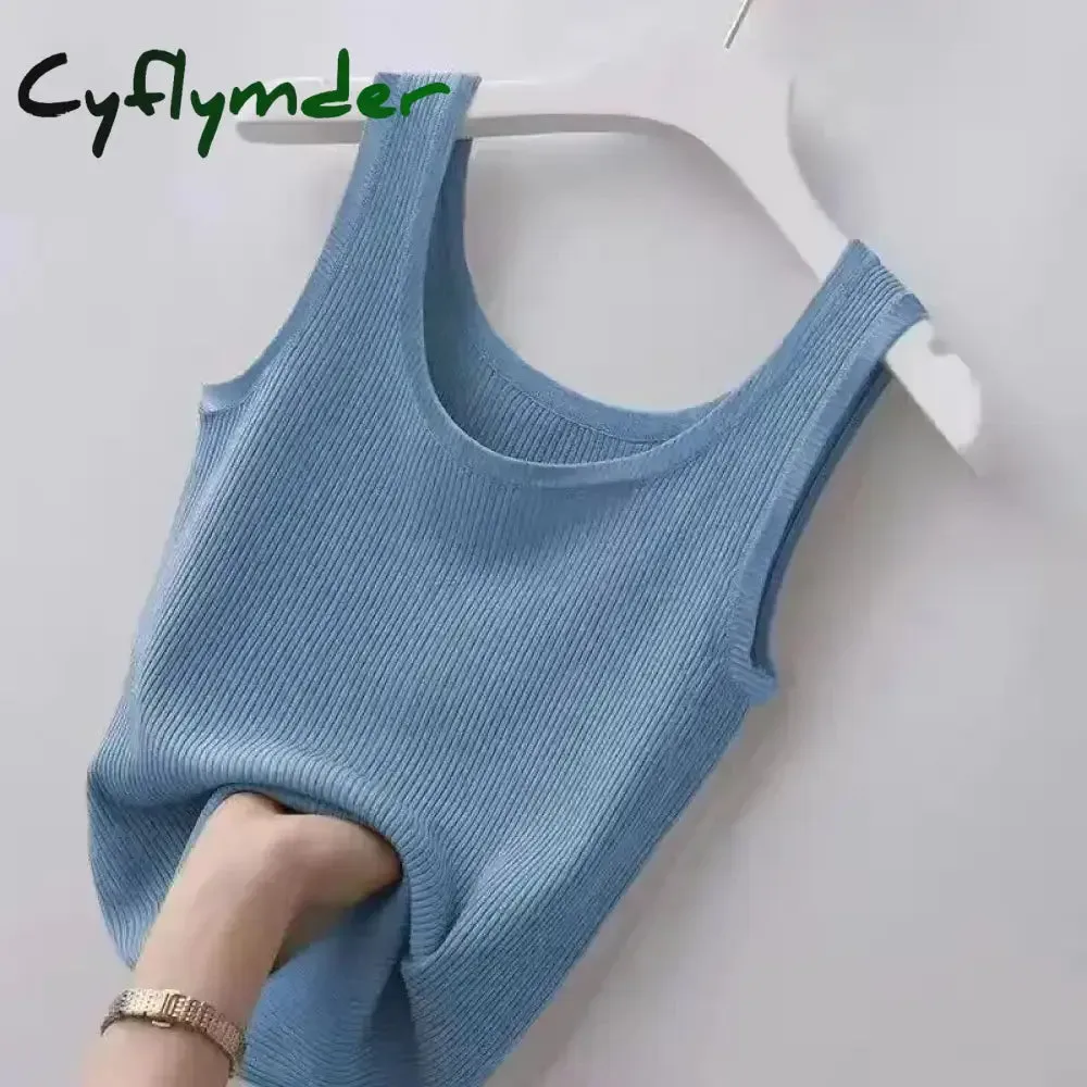 Cyflymder Solid Color Slim Fashion Soft Autumn Winter Women Undershirt Warm Vest with Bra Lambswool Thermal Underwear Bottoming Clothing