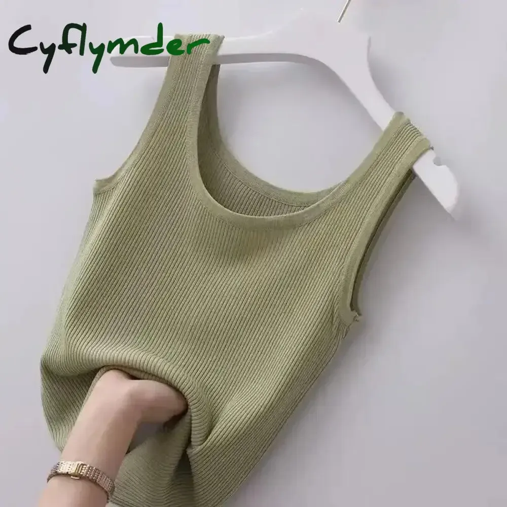 Cyflymder Solid Color Slim Fashion Soft Autumn Winter Women Undershirt Warm Vest with Bra Lambswool Thermal Underwear Bottoming Clothing