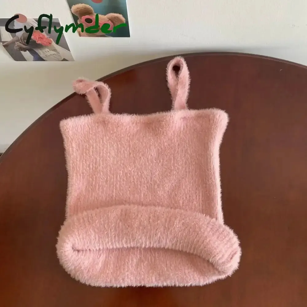 Cyflymder Solid Color Slim Fashion Soft Autumn Winter Women Undershirt Warm Vest with Bra Lambswool Thermal Underwear Bottoming Clothing