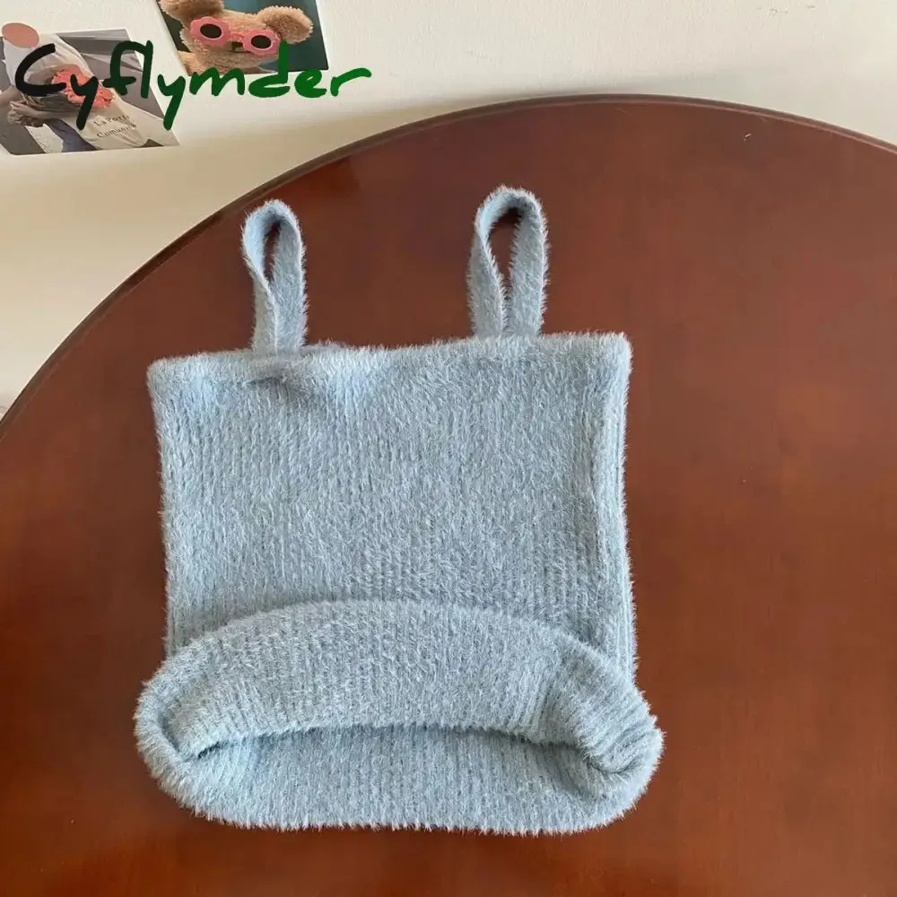 Cyflymder Solid Color Slim Fashion Soft Autumn Winter Women Undershirt Warm Vest with Bra Lambswool Thermal Underwear Bottoming Clothing